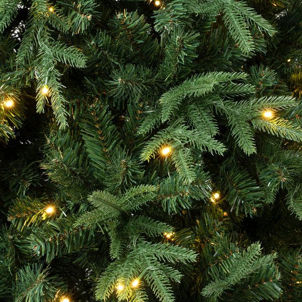 National Tree Company 7.5 Ft. Pre-Lit Duxbury Mix Feel Real Tree With Warm White LED Lights