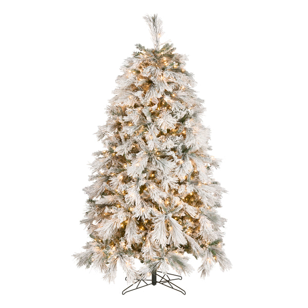national tree company 7.5 ft. Pre-Lit Flocked Bavarian Pine Tree