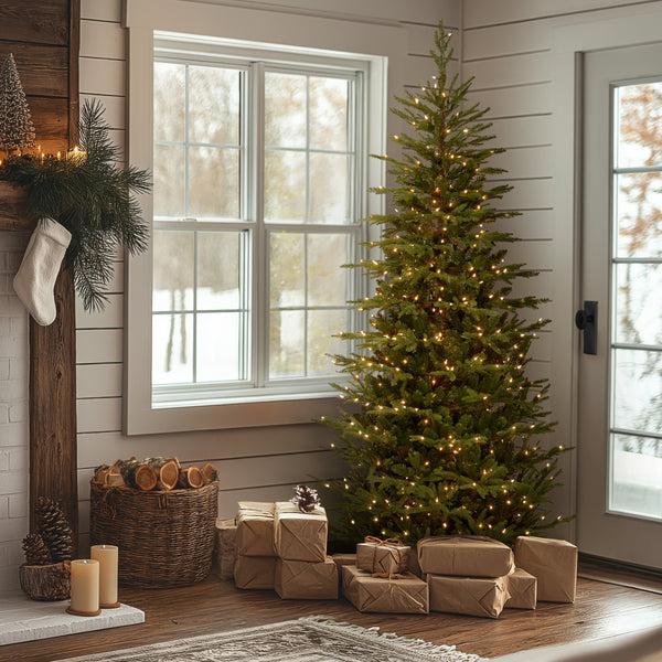 National Tree Company 7.5 Ft. Pre-Lit Fraser Grande Slim Tree With Clear Lights