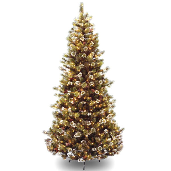 national tree company 7.5 ft. Pre-Lit Glittery Pine Slim Tree with Clear Lights