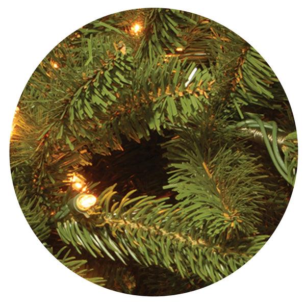 National Tree Company 7.5 Ft. Pre-Lit Grande Fir Pencil Slim Tree With Clear Lights