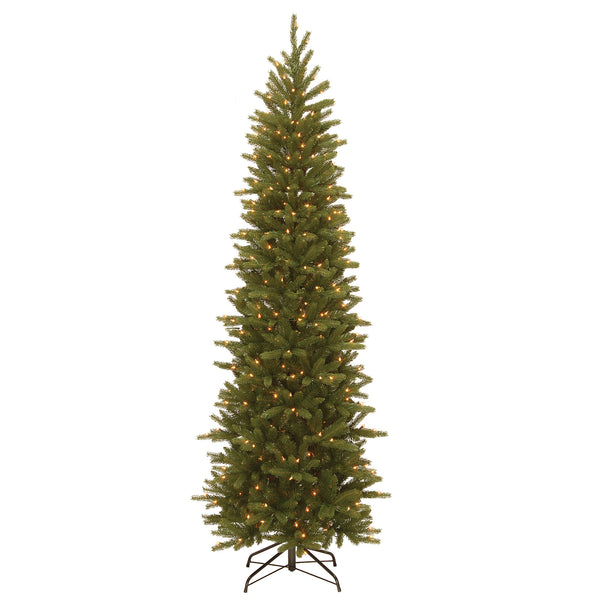 national tree company 7.5 ft. Pre-Lit Grande Fir Pencil Slim Tree with Clear Lights