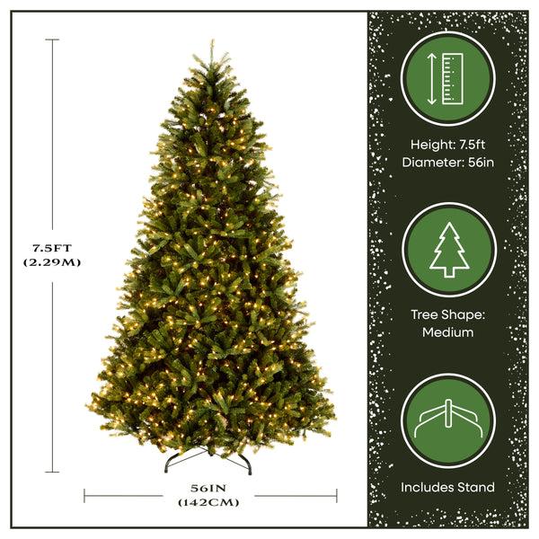 National Tree Company 7.5 Ft. Pre-Lit Jersey Fraser Fir Medium Tree With Clear Lights