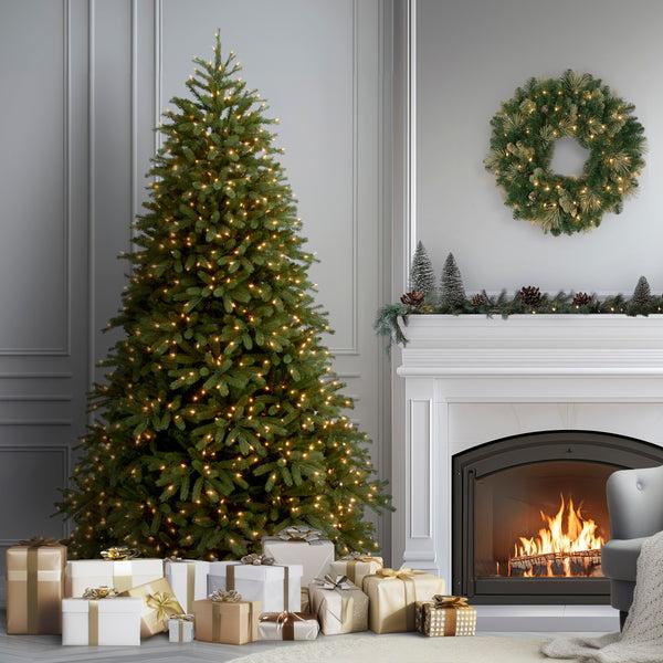 National Tree Company 7.5 Ft. Pre-Lit Jersey Fraser Fir Medium Tree With Dual Color LED Lights