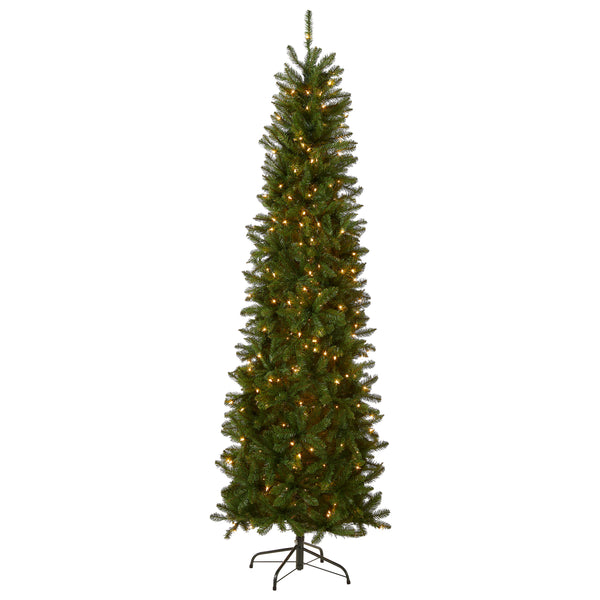 national tree company 7.5 ft. Pre-Lit Kingswood Fir Pencil Tree with Clear Lights