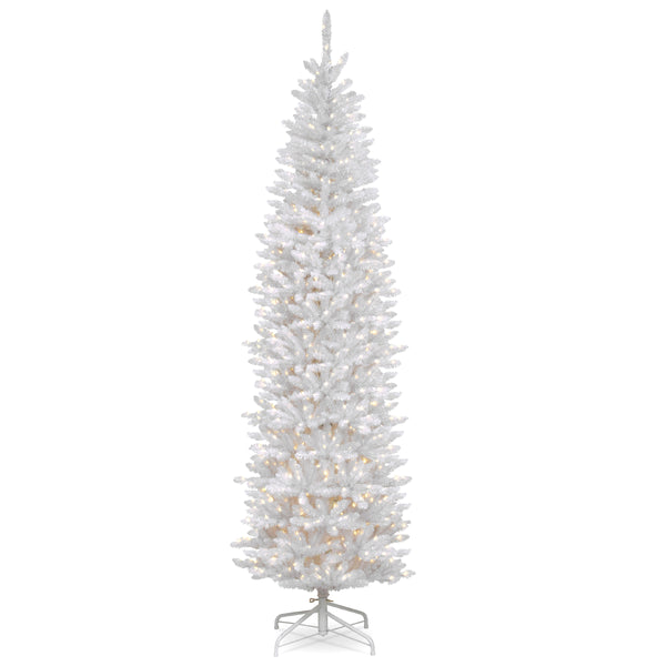 national tree company 7.5 ft. Pre-Lit Kingswood Fir White Pencil Tree with Clear Lights