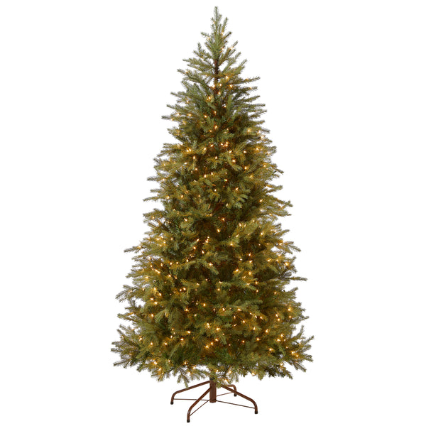 national tree company 7.5 ft. Pre-Lit Nordic Spruce Slim Tree with Clear Lights
