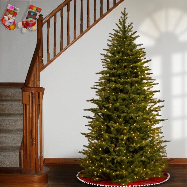 National Tree Company 7.5 Ft. Pre-Lit Nordic Spruce Slim Tree With Dual Color LED Lights