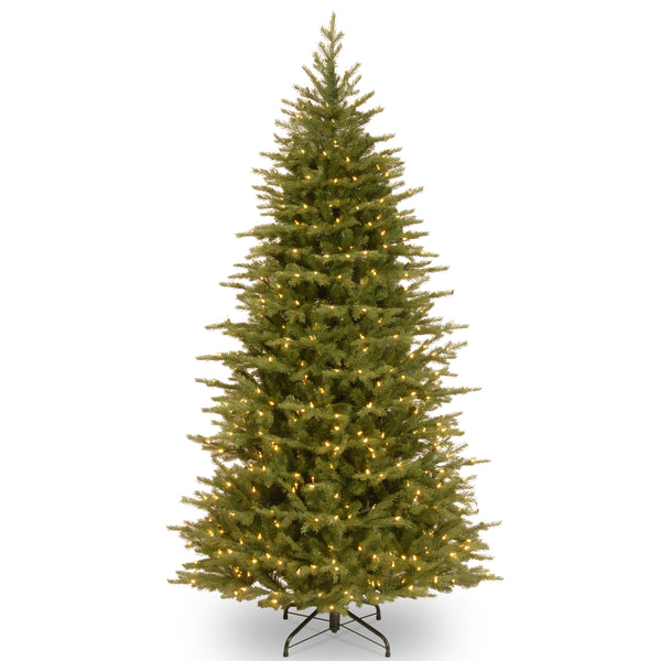 national tree company 7.5 ft. Pre-Lit Nordic Spruce Slim Tree with Dual Color LED Lights
