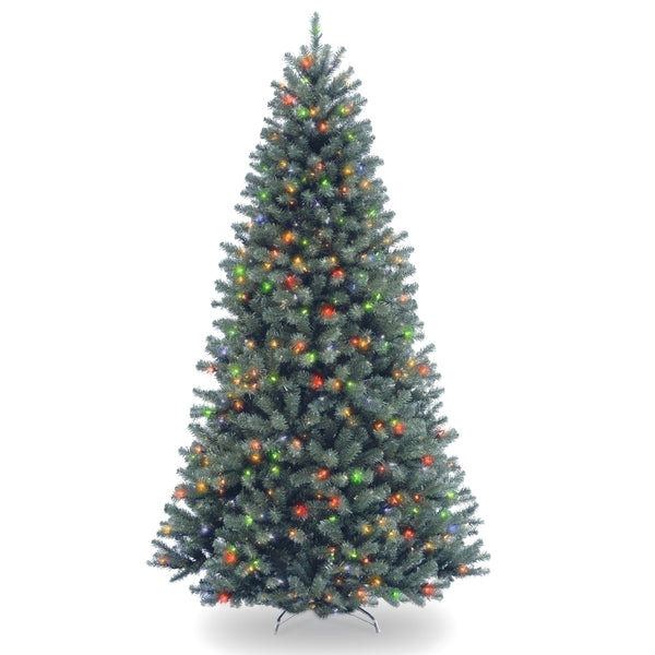 national tree company 7.5 ft. Pre-Lit North Valley Spruce Blue Tree with Multicolor Lights