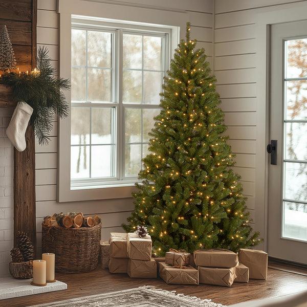 National Tree Company 7.5 Ft. Pre-Lit North Valley Spruce Tree With Clear Lights