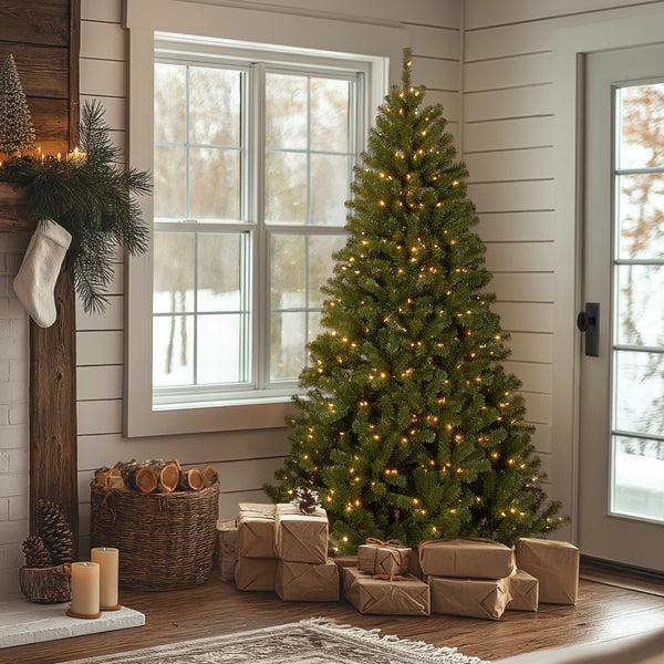 National Tree Company 7.5 Ft. Pre-Lit North Valley Spruce Tree With Dual Color LED Lights