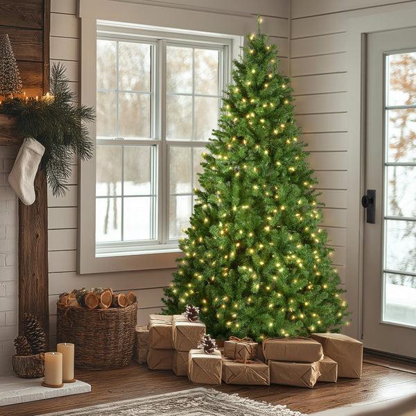 National Tree Company 7.5 Ft. Pre-Lit North Valley Spruce Tree With PowerConnect Light Parade LED Lights