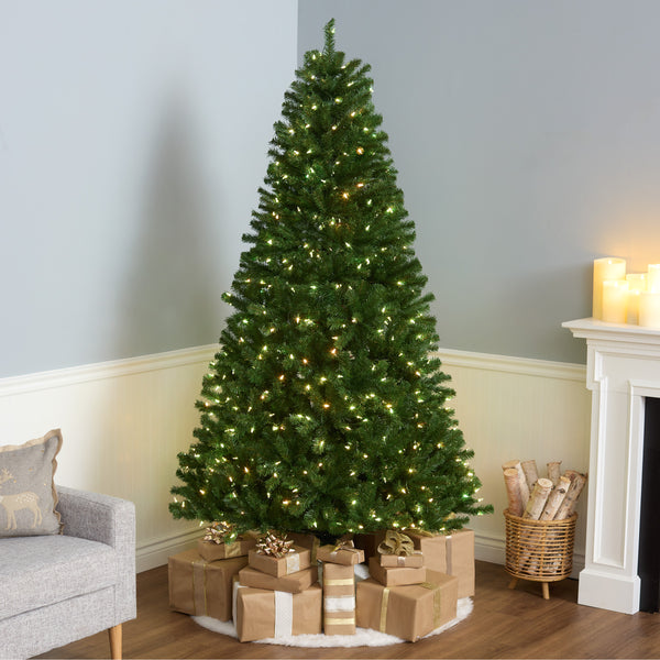 National Tree Company 7.5 Ft. Pre-Lit North Valley Spruce Tree With PowerConnect Light Parade LED Lights
