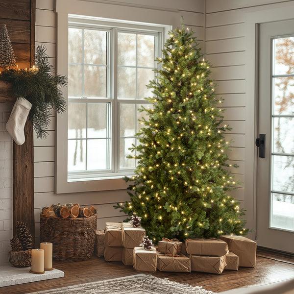 National Tree Company 7.5 Ft. Pre-Lit Northern Spruce Memory-Shape Tree With PowerConnect Dual Color LED Lights And Music Match
