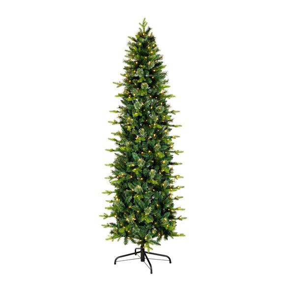 National Tree Company 7.5 Ft. Pre-Lit Prancer Fir Pencil Slim Tree With Clear Lights
