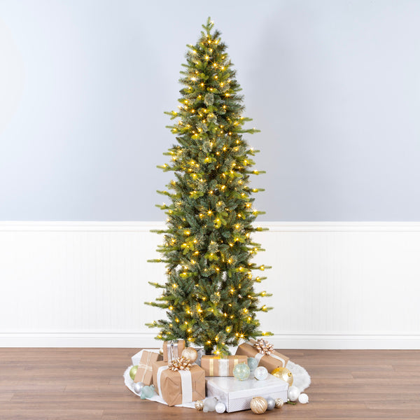 National Tree Company 7.5 Ft. Pre-Lit Prancer Fir Pencil Slim Tree With Clear Lights