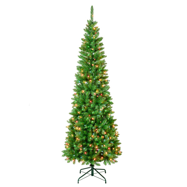 national tree company 7.5 ft. Pre-Lit Rowan Pencil Slim Tree with Multicolor Lights