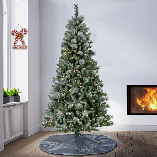 National Tree Company 7.5 Ft. Pre-Lit Snowy Conconully Tree With LED Lights