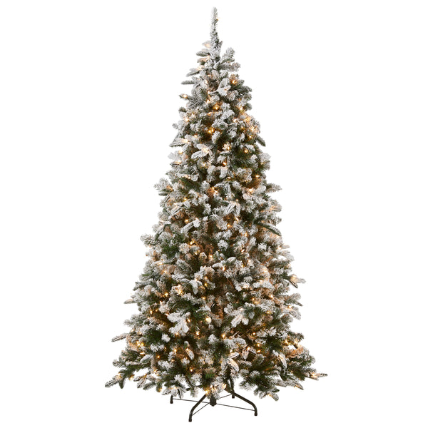 national tree company 7.5 ft. Pre-Lit Snowy Everest Fir Medium Tree with Clear Lights