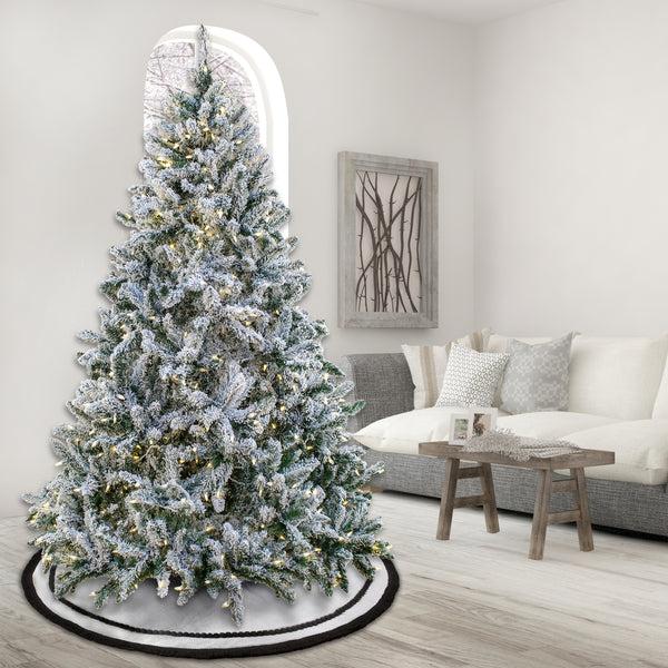 National Tree Company 7.5 Ft. Pre-Lit Snowy Hudson Tree With PowerConnect Dual Colored Color LED Lights