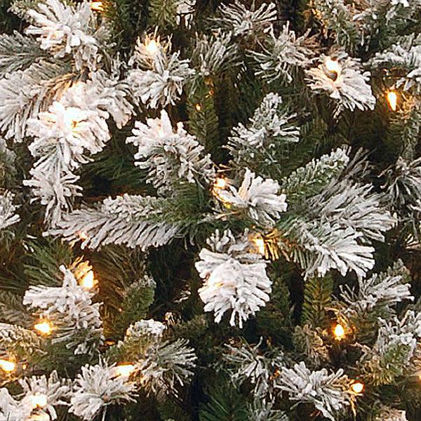 National Tree Company 7.5 Ft. Pre-Lit Snowy Mountain Pine Slim Tree With Clear Lights