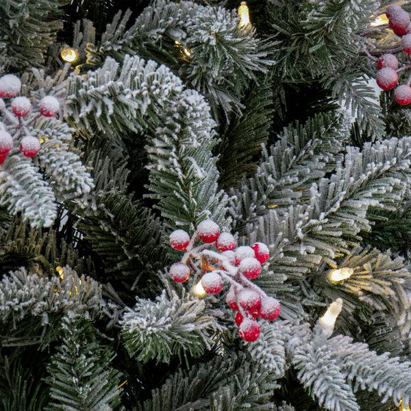 National Tree Company 7.5 Ft. Pre-Lit Snowy Poechmann Fir Tree With LED Lights