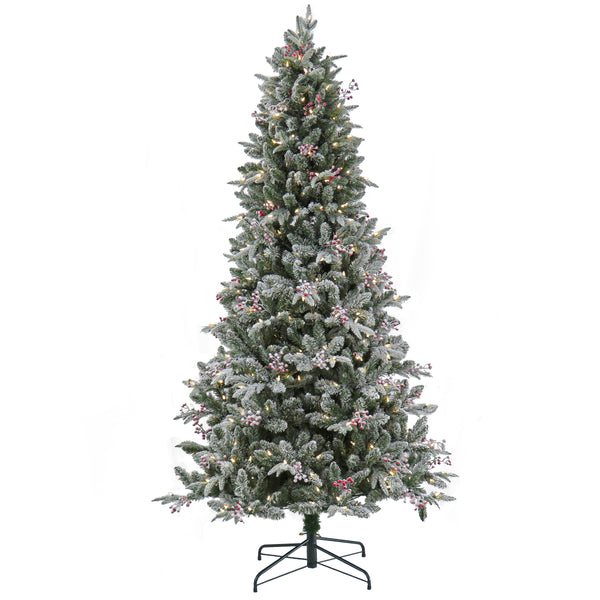 national tree company 7.5 ft. Pre-Lit Snowy Poechmann Fir Tree with LED Lights