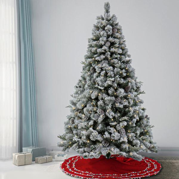 National Tree Company 7.5 Ft. Pre-Lit Snowy Silver Hill Pine Tree With LED Lights