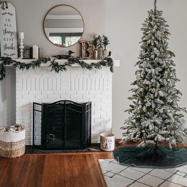 National Tree Company 7.5 Ft. Pre-Lit Snowy Vintin Fir Tree With LED Lights