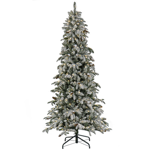 national tree company 7.5 ft. Pre-Lit Snowy Vintin Fir Tree with LED Lights