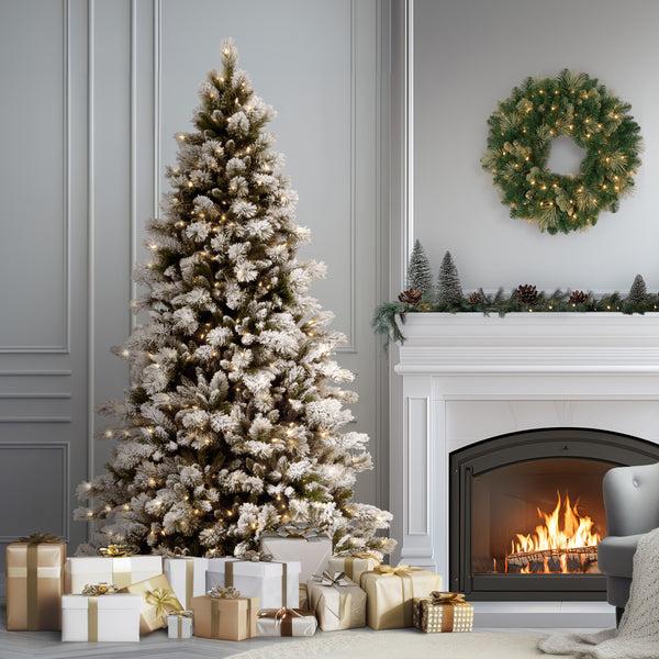 National Tree Company 7.5 Ft. Pre-Lit Snowy Westwood Pine Full Tree With Clear Lights