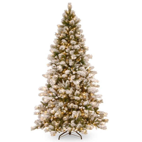 national tree company 7.5 ft. Pre-Lit Snowy Westwood Pine Full Tree with Clear Lights