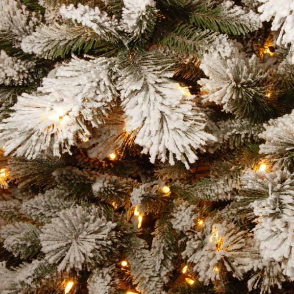 National Tree Company 7.5 Ft. Pre-Lit Snowy Westwood Pine Slim Tree With Clear Lights