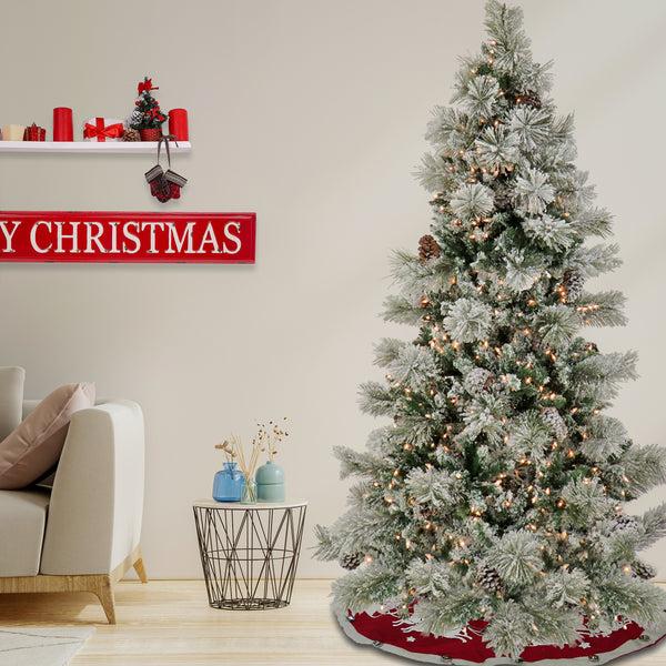 National Tree Company 7.5 Ft. Pre-Lit Snowy Yorkshire Tree With Clear Lights