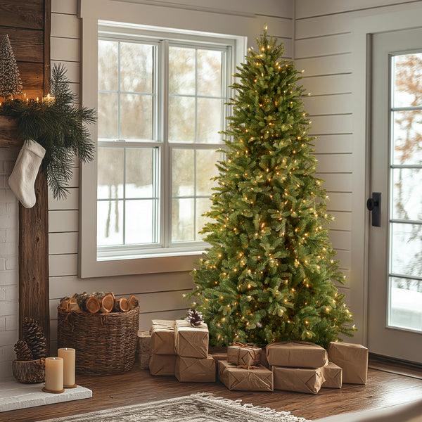 National Tree Company 7.5 Ft. Pre-Lit Tiffany Fir Slim Tree With Clear Lights