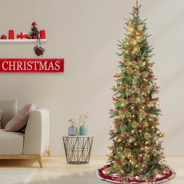 National Tree Company 7.5 Ft. Pre-Lit Virginia Pine Mixed Slim Tree With Warm White LED Lights
