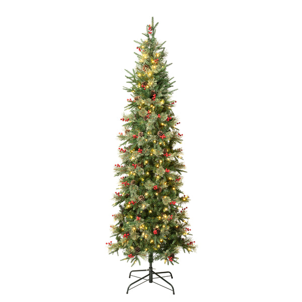 national tree company 7.5 ft. Pre-Lit Virginia Pine Mixed Slim Tree with Warm White LED Lights