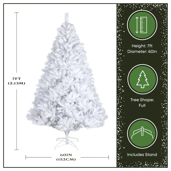 National Tree Company 7.5 Ft. Pre-Lit Winchester Pine White Tree With Clear Lights And Silver Glitter