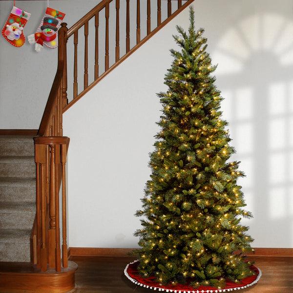 National Tree Company 7.5 Ft. Tiffany Fir Slim Tree With Clear Lights
