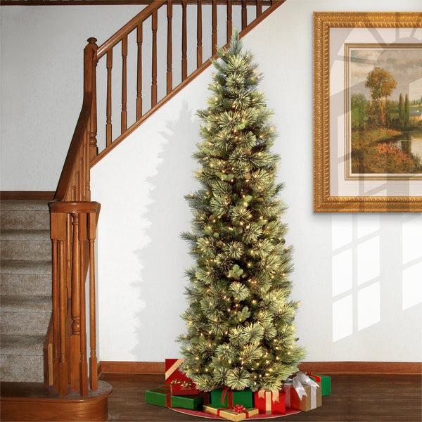National Tree Company 7 Ft. Pre-Lit Carolina Pine Slim Tree With Clear Lights