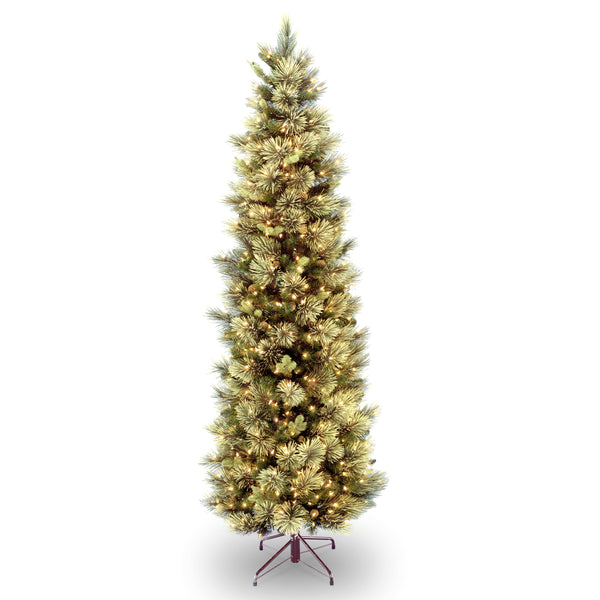 national tree company 7 ft. Pre-Lit Carolina Pine Slim Tree with Clear Lights