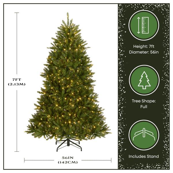 National Tree Company 7 Ft. Pre-Lit Dunhill Fir Tree With PowerConnect Dual Color LED Lights