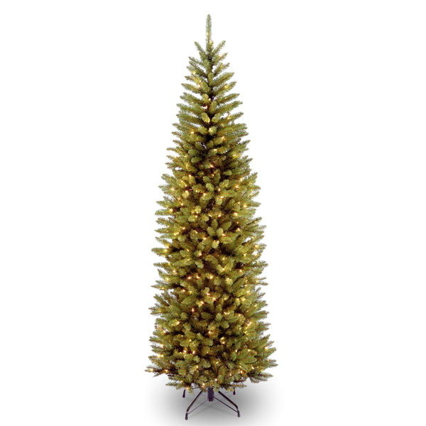 national tree company 7 ft. Pre-Lit Kingswood Fir Pencil Tree with Power Connect Dual Color LED Lights