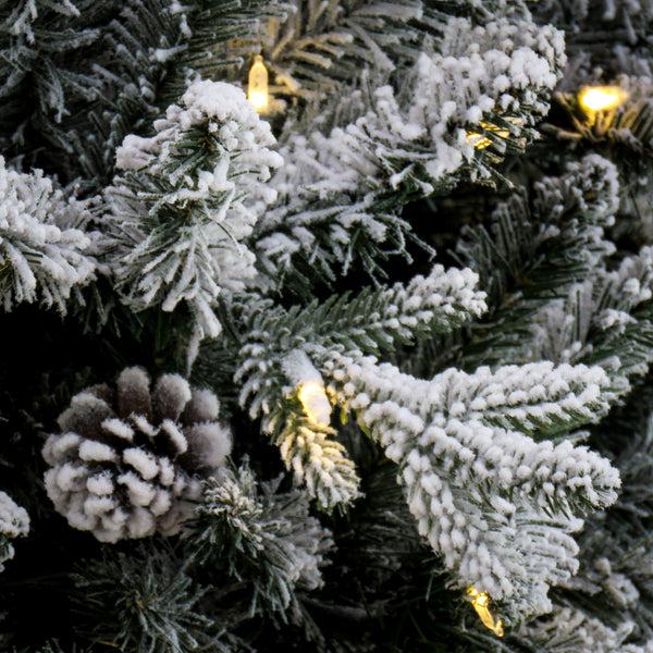 National Tree Company 7 Ft. Pre-Lit Snowy Calton Pine Tree With LED Lights