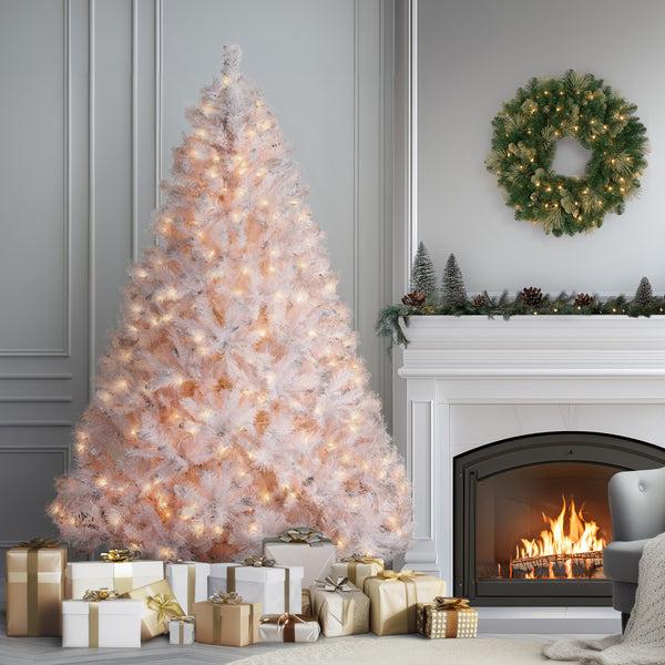 National Tree Company 7 Ft. Pre-Lit Winchester Pine White Tree With Clear Lights