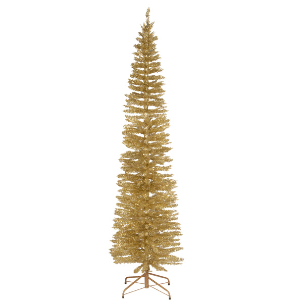 national tree company 7 ft. Tinsel Collection Champagne Gold Tree