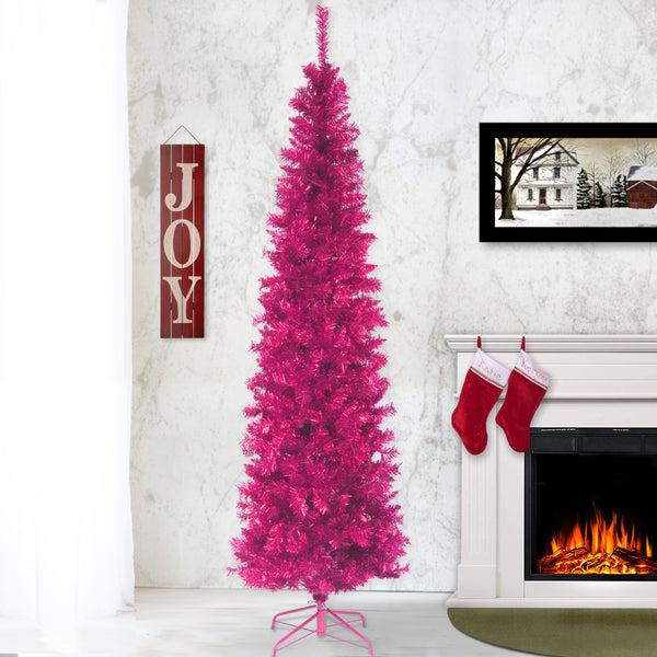 National Tree Company 7 Ft. Tinsel Collection Pink Tree
