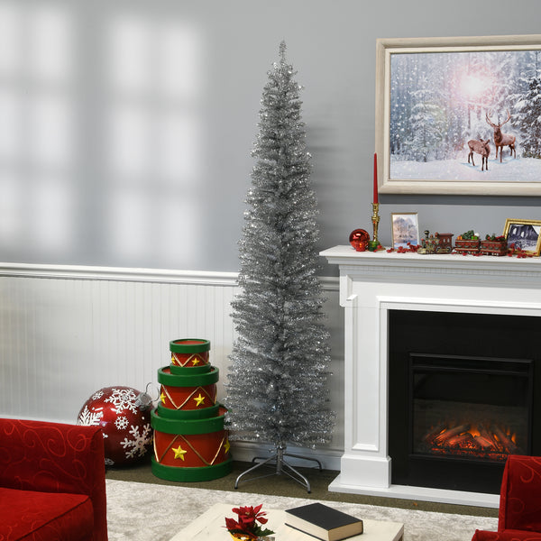 National Tree Company 7 Ft. Tinsel Collection Silver Tree