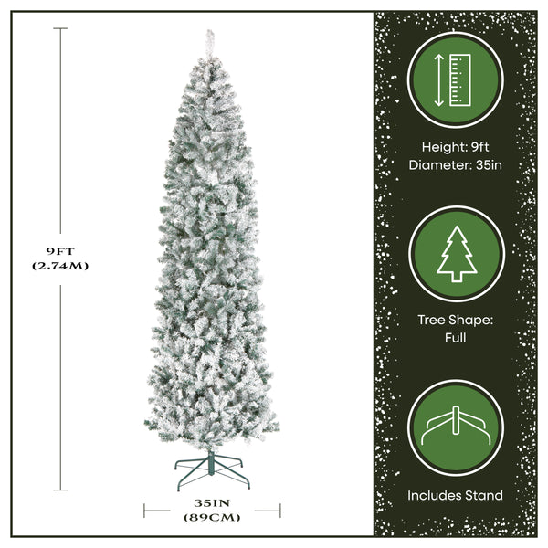 National Tree Company 9 Ft. Acacia Flocked Slim Tree